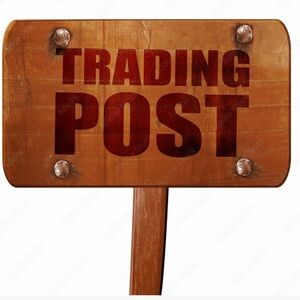 Wooden Trading Post Sign